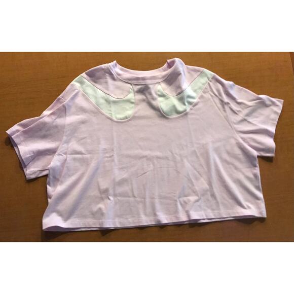 Nike pink retro cropped top crop sweatshirt pullover women's size XL NEW - Picture 1 of 5